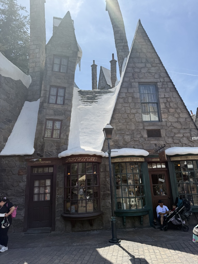 Snowy Hogsmeade village shops