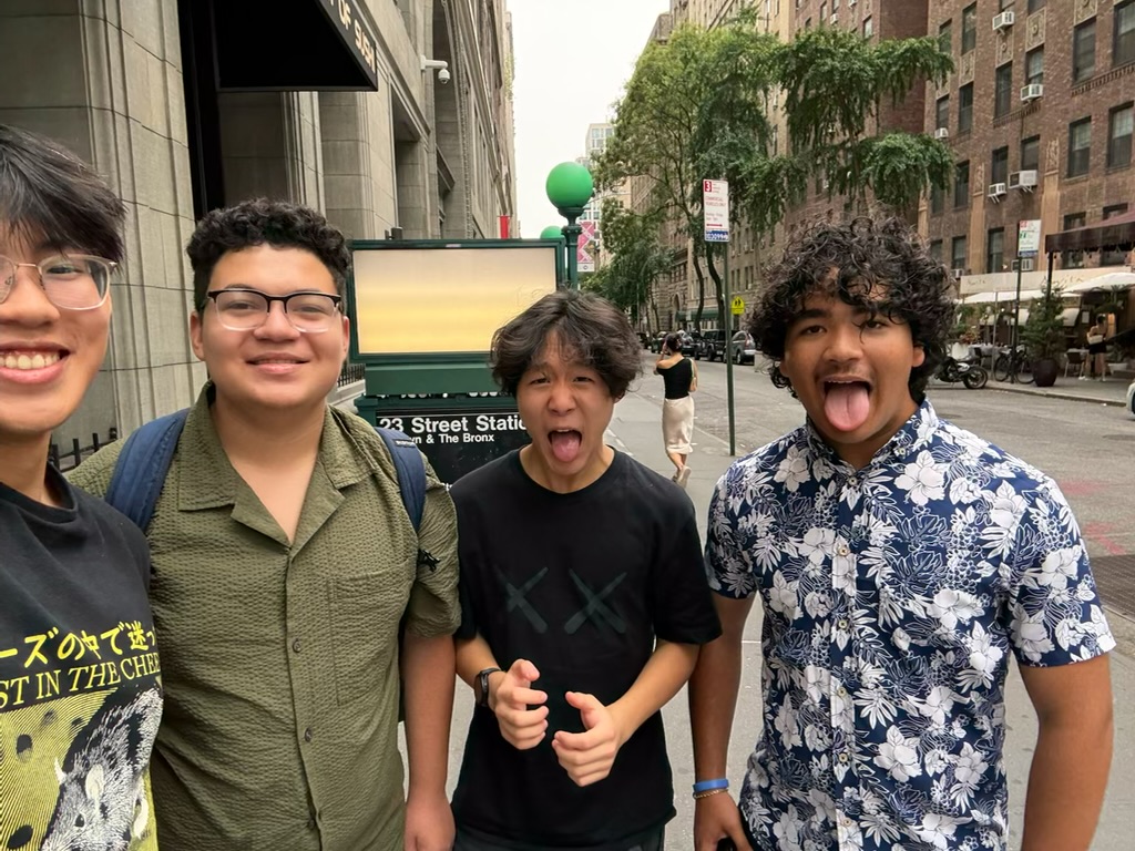 Konnor with friends near 23rd Street Station in NYC